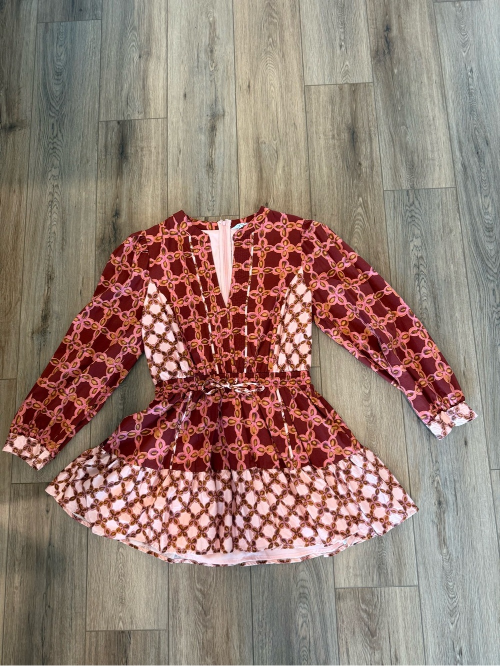 Wanderer Mosaic Color Block Mini Dress Size L